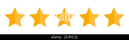 Cinq étoiles, symbole de qualité client, vecteur évaluation du produit avis plat icône pour hôtel, restaurant etc . Illustration de Vecteur
