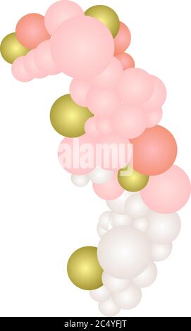 Ensemble de ballons décoratifs avec vecteur de fond blanc Illustration de Vecteur