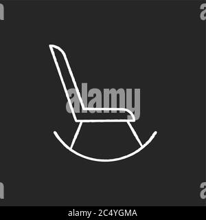 Chaise à bascule craie icône blanche sur fond noir Illustration de Vecteur