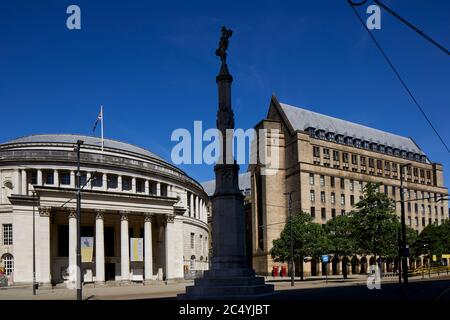 Centre-ville de Manchester monument en forme de dôme grès manchester Central Library place St Peter Banque D'Images