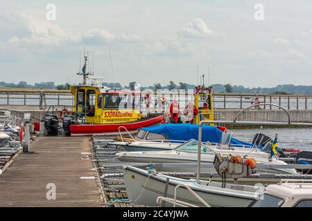 Malmo, Suède -juin 28: 2020: Une unité suédoise de recherche et de sauvetage maritime. Le nombre d'incidents a augmenté en 2020 en raison de la situation du coronavirus et du temps chaud Banque D'Images