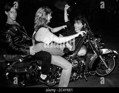 Archives 90ies: Free Wheels 1995, rencontre annuelle Harley Davidson à Cunlhat, Puy-de-Dôme, France Banque D'Images