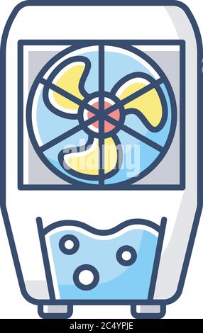Icône de couleur RVB du refroidisseur d'évaporation Illustration de Vecteur