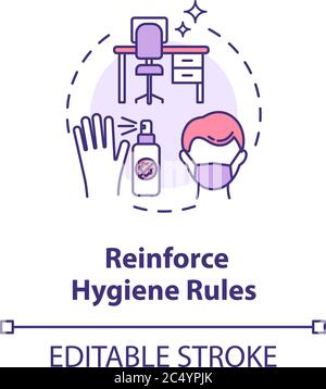 Renforcer l'icône de concept des règles d'hygiène Illustration de Vecteur