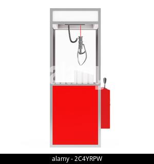 Vider Carnival Red Toy Claw Crane Arcade machine sur fond blanc. Rendu 3d. Banque D'Images