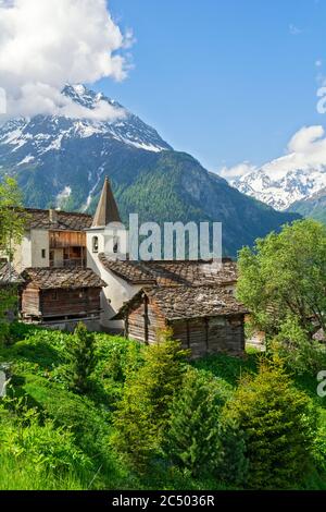 Suisse, canton du Valais, Val d'Herens, la Sage, village Banque D'Images