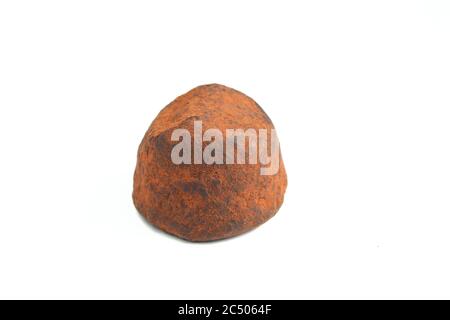 Truffe au chocolat belge isolée sur fond blanc. Dessert au cacao Banque D'Images