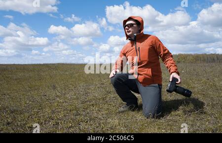 Wild LIFE photographe de la nature Prenez une photo sur le terrain Banque D'Images