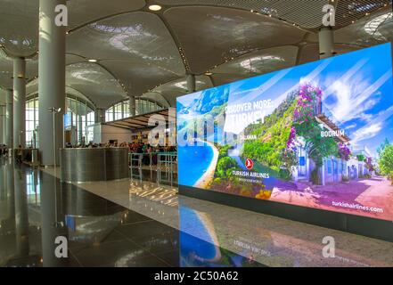 Istanbul, Turquie - 07 août 2019 : vue intérieure du nouvel aéroport d'Istanbul. L'aéroport de New Istanbul est le principal aéroport international situé à Istan Banque D'Images