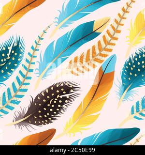 Plumes décoratives sans couture Illustration de Vecteur