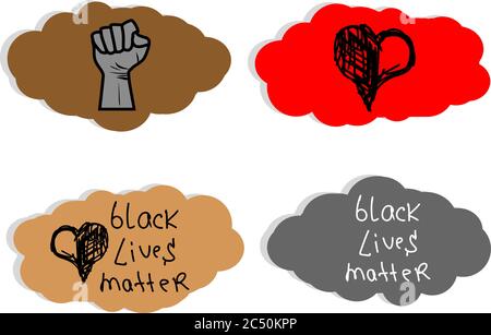 Texte vintage de la matière de la vie noire. Arrêter le racisme. Je ne peux pas respirer. Arrêtez la prise de vue. Les vies noires comptent. Toutes les vies comptent. Violence policière. Arrêter la violence. Po Banque D'Images