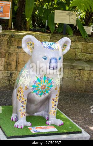 Sydney Australie 13 octobre 2019. La statue du Koala « andy » dans les jardins botaniques royaux. Banque D'Images