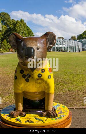 Sydney Australie 13 octobre 2019. La statue du Koala « Ranger Riley » dans les jardins botaniques royaux. Banque D'Images