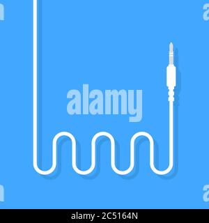 icône de prise d'écouteurs avec cordon blanc Illustration de Vecteur