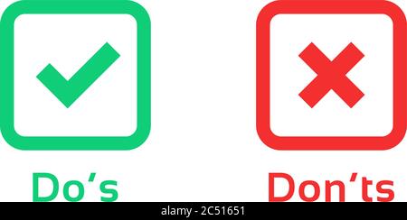 dos et donts comme test d'apprentissage Illustration de Vecteur