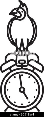 Icône représentant un vecteur d'alarme classique. Concept de contour de l'oiseau précoce. Illustration de Vecteur