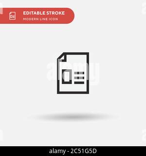 Icône de vecteur simple de fichier texte. Modèle de conception de symbole d'illustration pour l'élément d'interface utilisateur Web mobile. Pictogramme moderne de couleur parfaite sur contour modifiable. Icônes de fichier texte pour votre projet d'entreprise Illustration de Vecteur