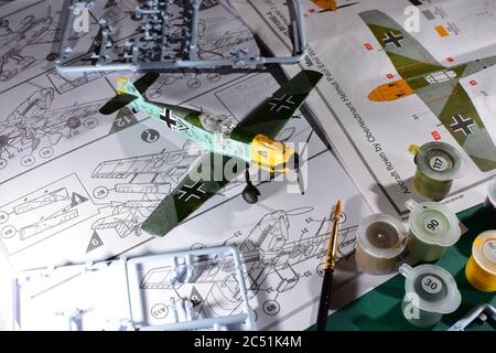 Messerschmitt Bf109E-4 Airfix modèle d'avion échelle 1:72 Banque D'Images