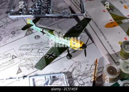 Messerschmitt Bf109E-4 Airfix modèle d'avion échelle 1:72 Banque D'Images