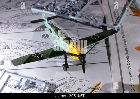 Messerschmitt Bf109E-4 Airfix modèle d'avion échelle 1:72 Banque D'Images