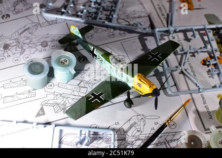 Messerschmitt Bf109E-4 Airfix modèle d'avion échelle 1:72 Banque D'Images