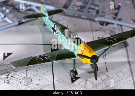 Messerschmitt Bf109E-4 Airfix modèle d'avion échelle 1:72 Banque D'Images