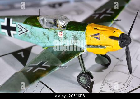 Messerschmitt Bf109E-4 Airfix modèle d'avion échelle 1:72 Banque D'Images