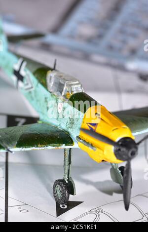 Messerschmitt Bf109E-4 Airfix modèle d'avion échelle 1:72 Banque D'Images