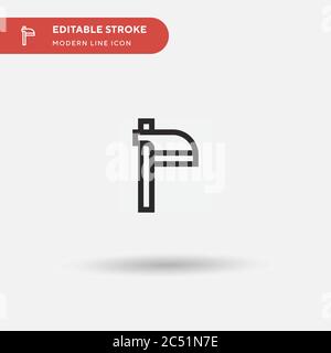 Icône de vecteur simple Hoe. Modèle de conception de symbole d'illustration pour l'élément d'interface utilisateur Web mobile. Pictogramme moderne de couleur parfaite sur contour modifiable. Icônes Hoe pour votre projet d'entreprise Illustration de Vecteur
