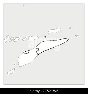 Carte du Timor oriental plan épais noir mis en évidence avec les pays voisins. Illustration de Vecteur