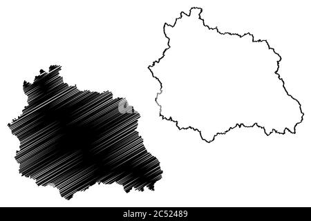 Département du Puy-de-Dome (France, République française, région Auvergne-Rhône-Alpes, ARA) illustration vectorielle, croquis à tracer carte du Puy de Dome Illustration de Vecteur