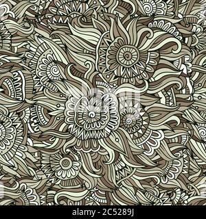 Motif fleurs abstraites sans couture vectorisées Illustration de Vecteur