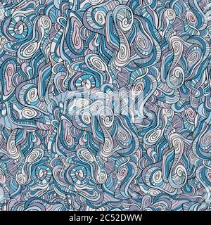 Résumé transparente Motif vagues dessiné à la main Illustration de Vecteur