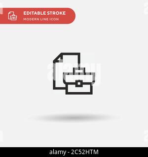 Icône de vecteur simple du porte-documents. Modèle de conception de symbole d'illustration pour l'élément d'interface utilisateur Web mobile. Pictogramme moderne de couleur parfaite sur contour modifiable. Icônes de porte-documents pour votre projet d'entreprise Illustration de Vecteur