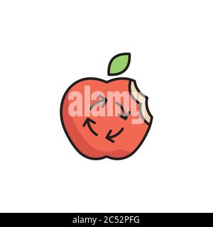 Recycling organic food vector icon symbol isolated on white background Illustration de Vecteur