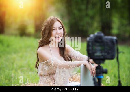 Enregistreur de film extérieur, Thaïlande Banque D'Images