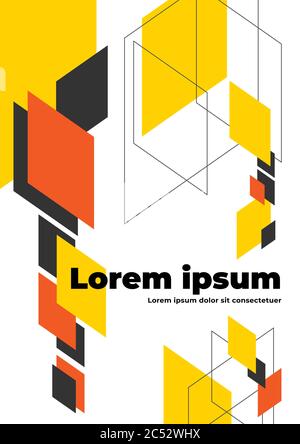 Arrière-plan géométrique abstrait avec espace de copie. Compositions de formes géométriques dynamiques, style plat et propre, applicables à toutes les œuvres graphiques. Illustration de Vecteur