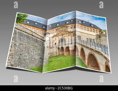 La maison de l'ancien commandant avec Peterstor est située sur le Peterberg. La citadelle baroque Petersberg est située à Erfurt, capitale de la Thuringe, GE Banque D'Images