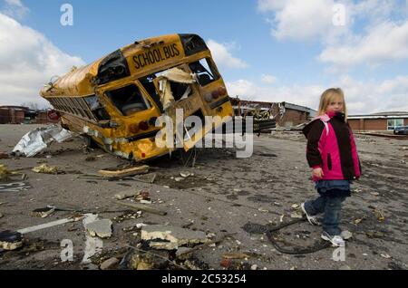 Réponse de l'Indiana Tornado. Banque D'Images