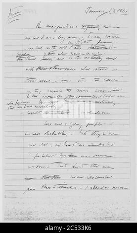 Discours inaugural, Kennedy Draft, 01-17-1961 (page 1 de 9) (5285429155). Banque D'Images