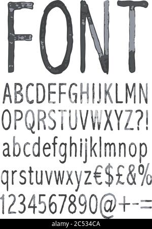 Alphabet dessiné à la main. Illustration vectorielle. Illustration de Vecteur