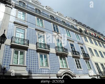 Façade en carrelage, Lisbonne, Lisbonne, Lisboa, Lissabon, Lisszabon, Portugal, Europe Banque D'Images