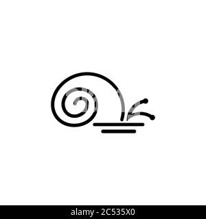 Logo en forme d'escargot, concept de conception linéaire vectoriel, isolé sur fond blanc. Illustration de Vecteur