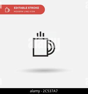 Icône vecteur simple de tasse à café. Modèle de conception de symbole d'illustration pour l'élément d'interface utilisateur Web mobile. Pictogramme moderne de couleur parfaite sur contour modifiable. Icônes de la coupe du café pour votre projet d'entreprise Illustration de Vecteur