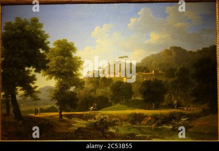 Paysage italien par Jean-Victor Bertin, 1812, huile sur toile Banque D'Images