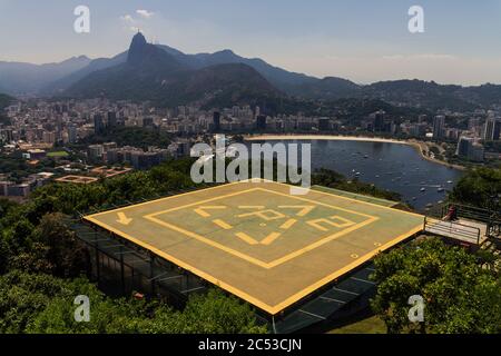 Héliport dans la ville de Rio de Janeiro Banque D'Images