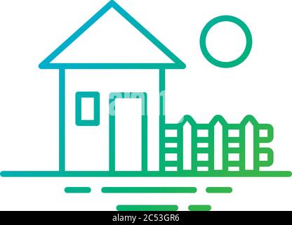 façade avant de maison rurale dégradé style icône vecteur illustration design Illustration de Vecteur