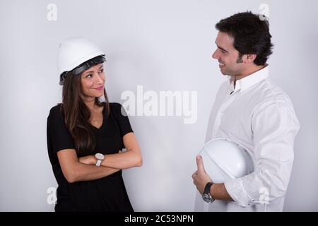 Séance photo d'architectes dans leur bureau Banque D'Images
