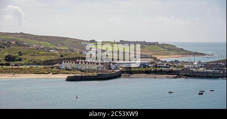 Plage de Braye et port sur Alderney, îles Anglo-Normandes Banque D'Images