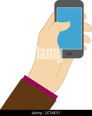 à l'aide de l'écran du smartphone. Illustration vectorielle plate eps10 Illustration de Vecteur